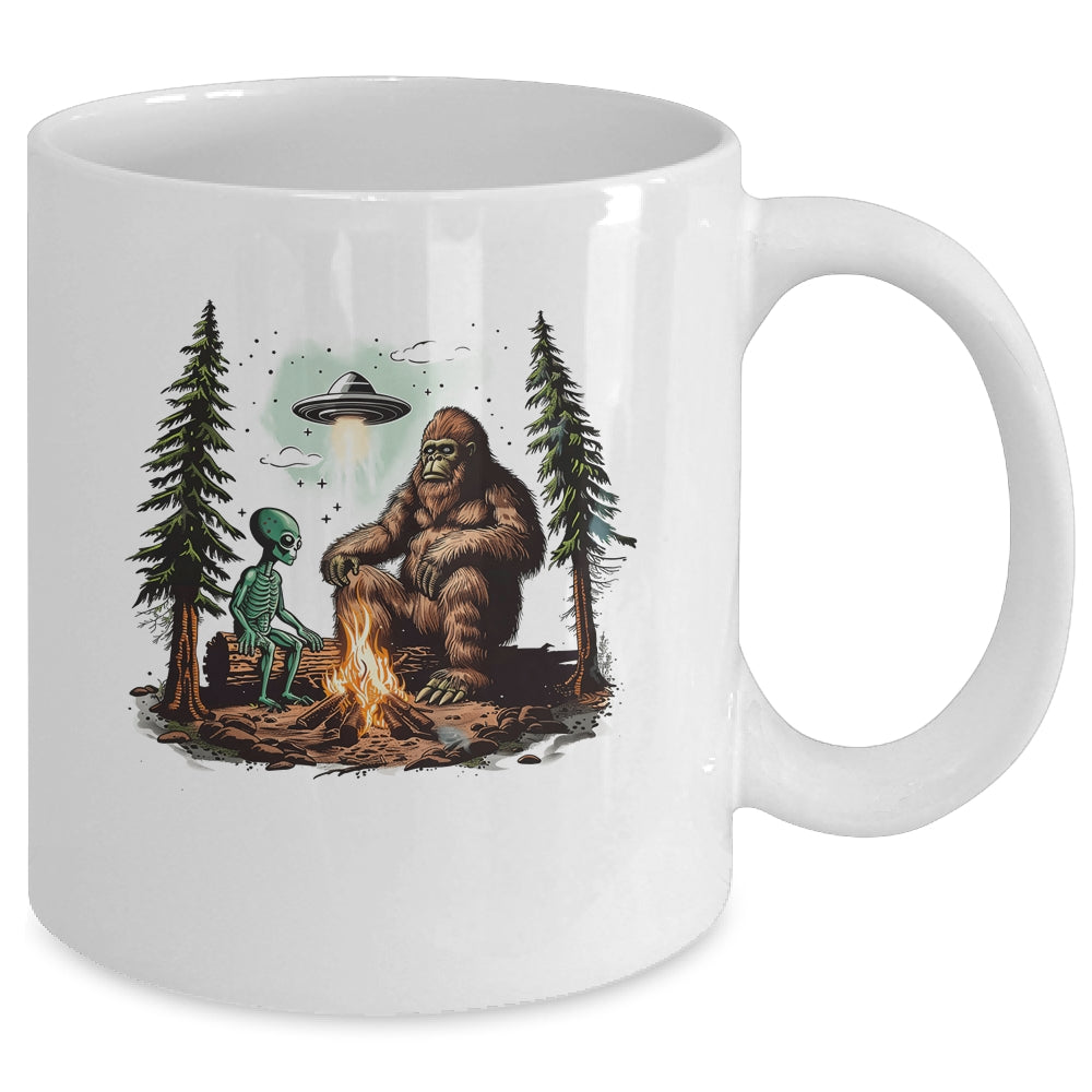 Bigfoot UFO Alien Campfire Hiking Sasquatch Outdoor Lovers Mug | teecentury