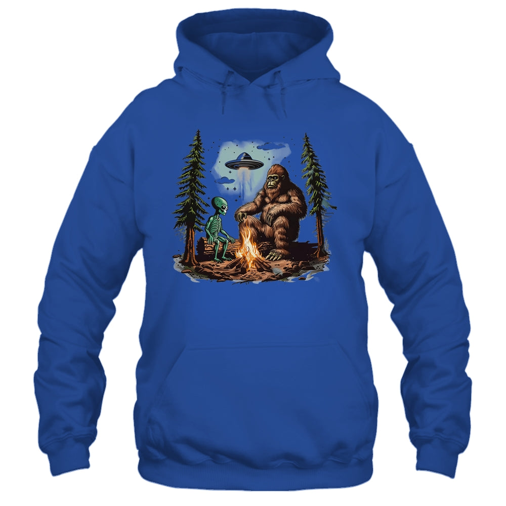 Bigfoot UFO Alien Campfire Hiking Sasquatch Outdoor Lovers Shirt & Tank Top | teecentury
