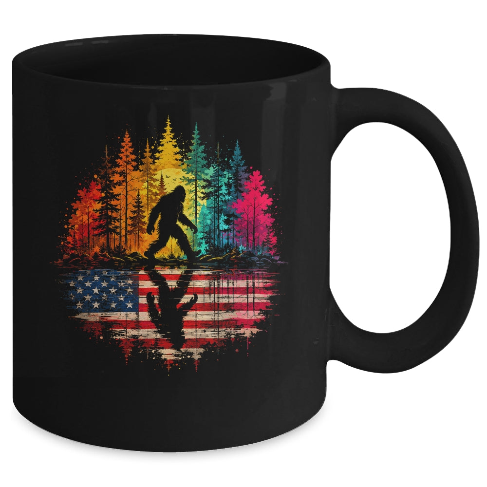 Bigfoot Walking Forest Sasquatch Woods Nature Reflection Mug | teecentury