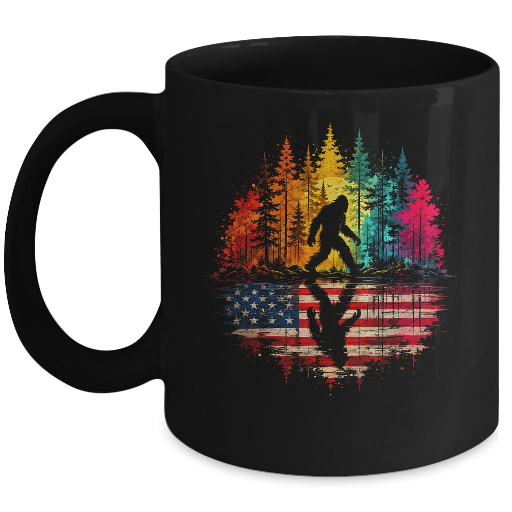 Bigfoot Walking Forest Sasquatch Woods Nature Reflection Mug | teecentury