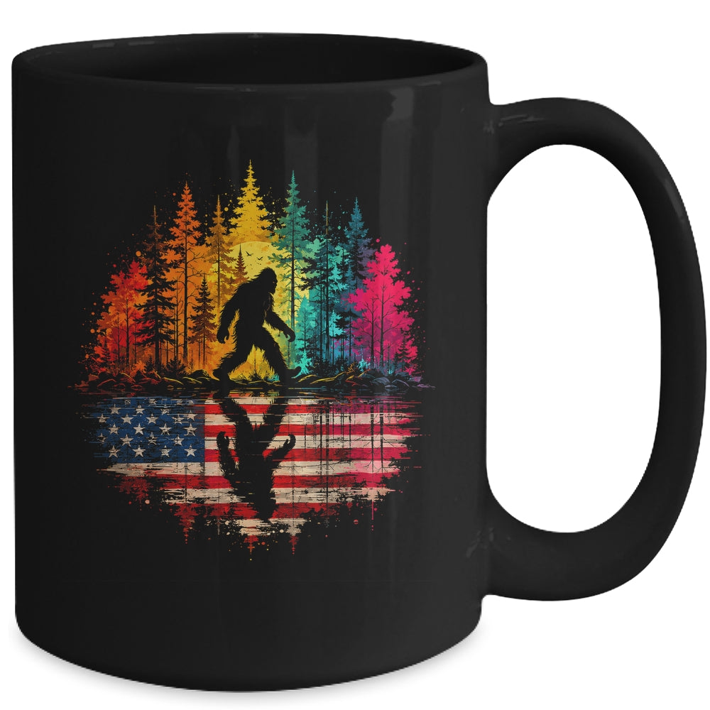 Bigfoot Walking Forest Sasquatch Woods Nature Reflection Mug | teecentury