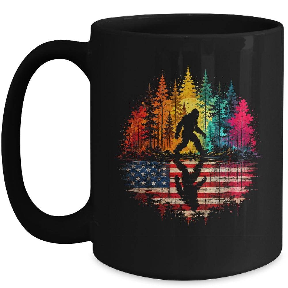 Bigfoot Walking Forest Sasquatch Woods Nature Reflection Mug | teecentury