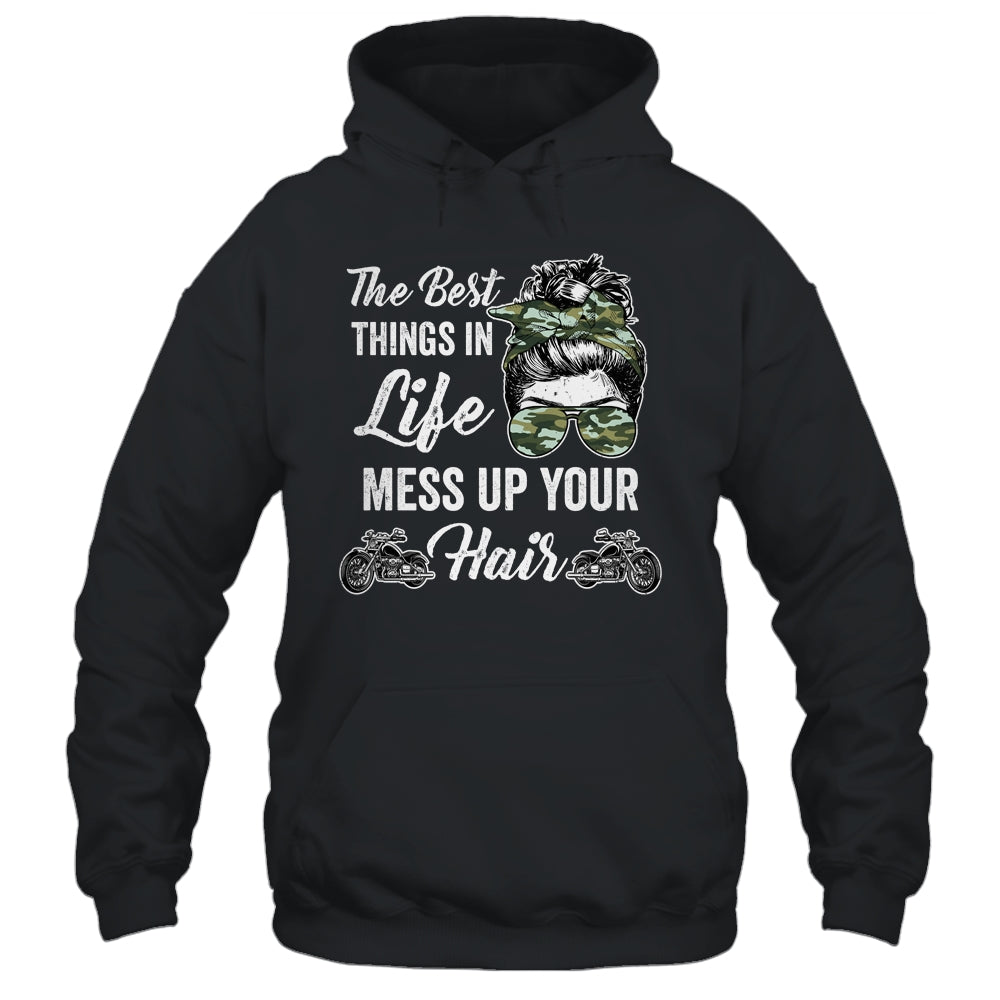 Biker Girl Best Things In Life Mess Up You Hair Motorcycle Shirt & Tank Top | teecentury