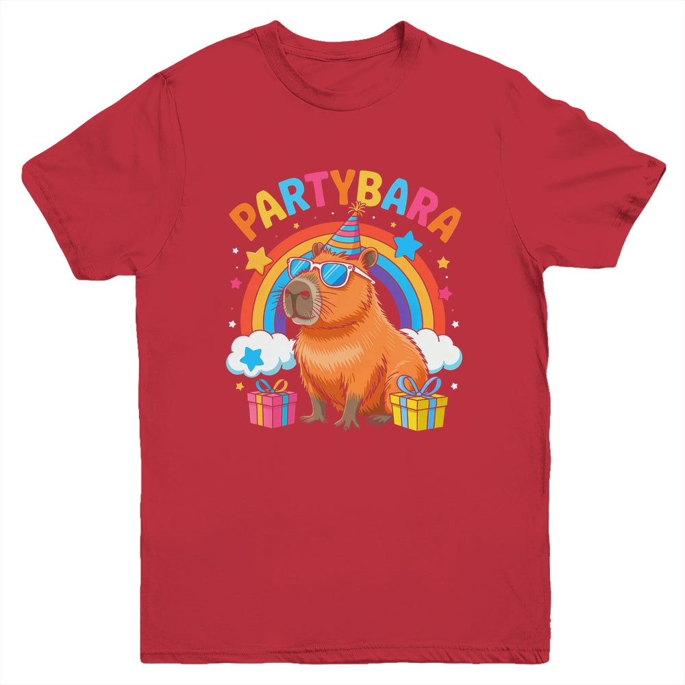 Birthday Capybara Kids Boy Girl Fun Partybara Capybara Party Youth Shirt | teecentury