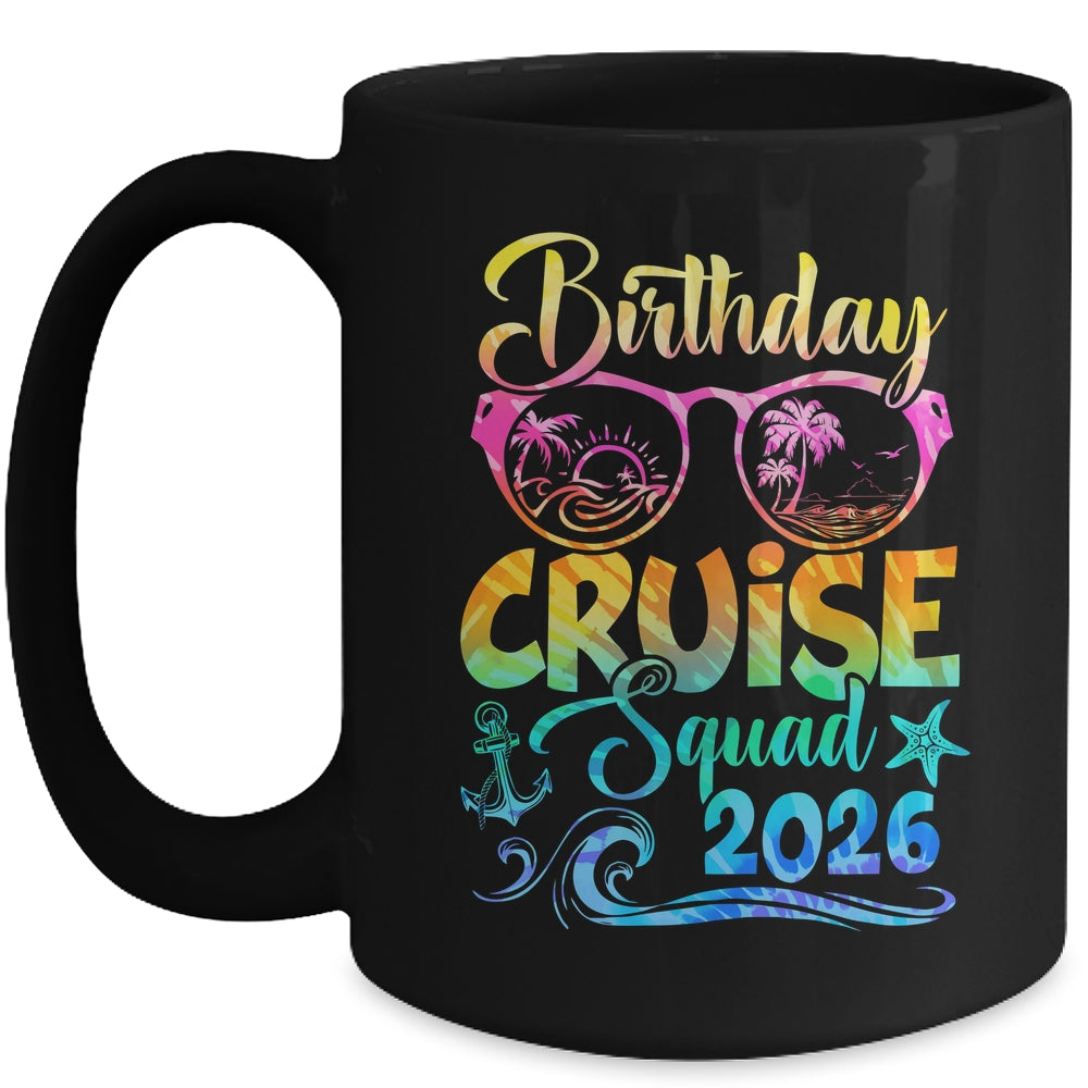 Birthday Cruise Squad 2026 Vacation Tie Dye Matching Family Mug | teecentury