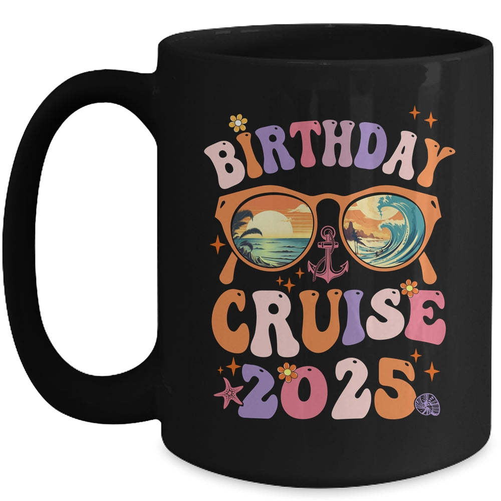 Birthday Cruise Squad Birthday Girls Party 2025 Groovy Mug | teecentury