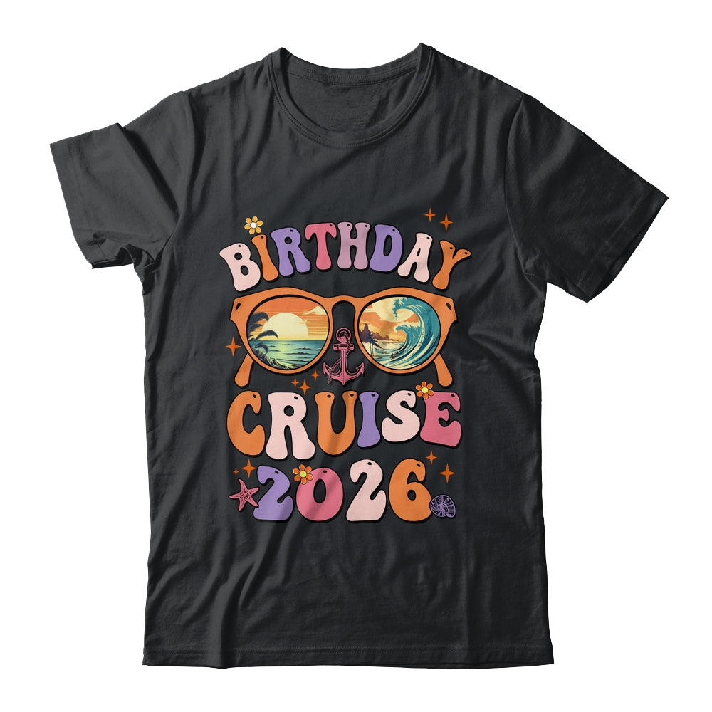 Birthday Cruise Squad Birthday Girls Party 2026 Groovy Shirt & Tank Top | teecentury