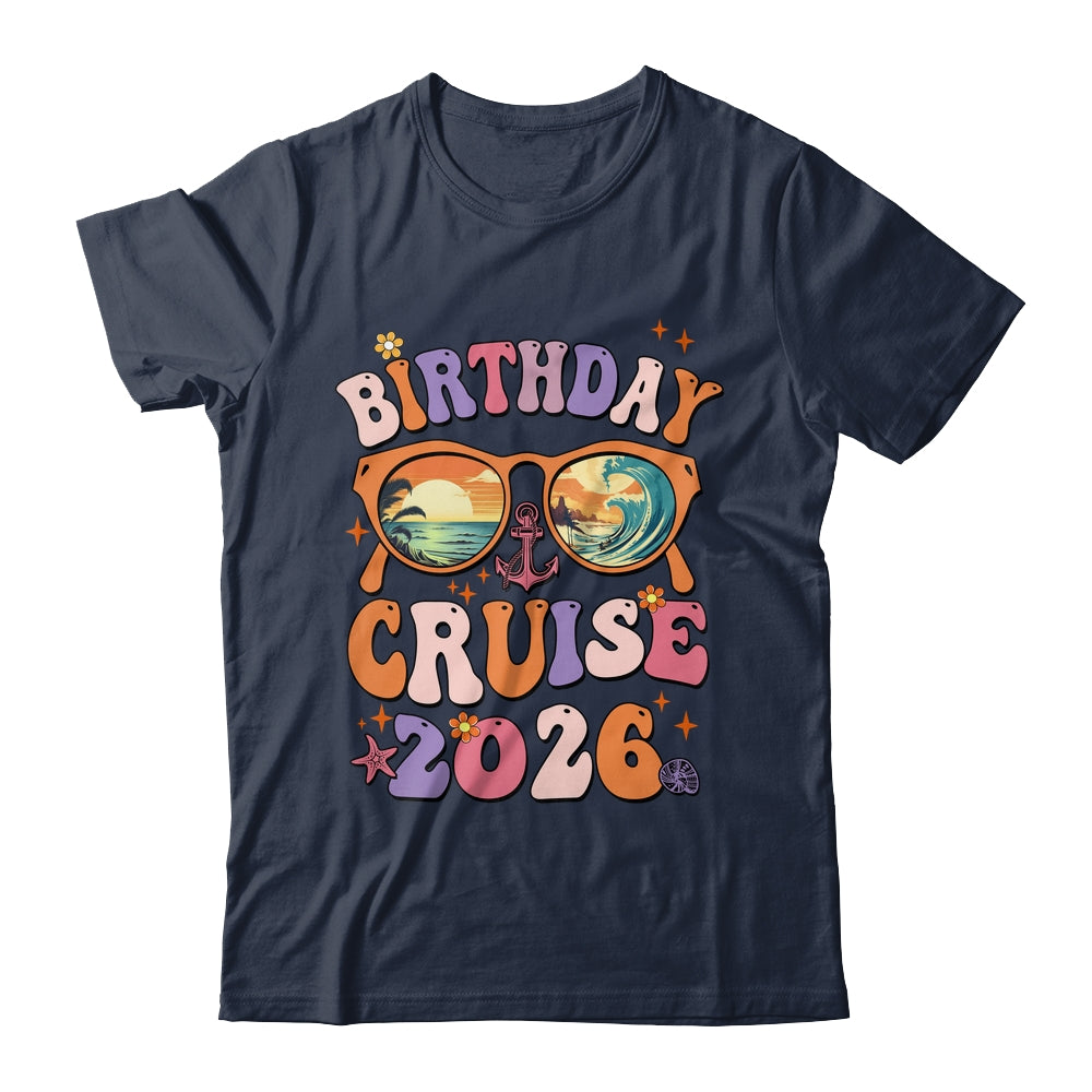 Birthday Cruise Squad Birthday Girls Party 2026 Groovy Shirt & Tank Top | teecentury