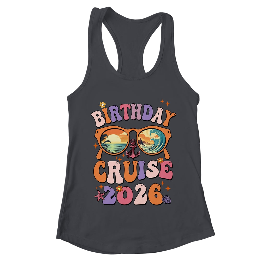 Birthday Cruise Squad Birthday Girls Party 2026 Groovy Shirt & Tank Top | teecentury