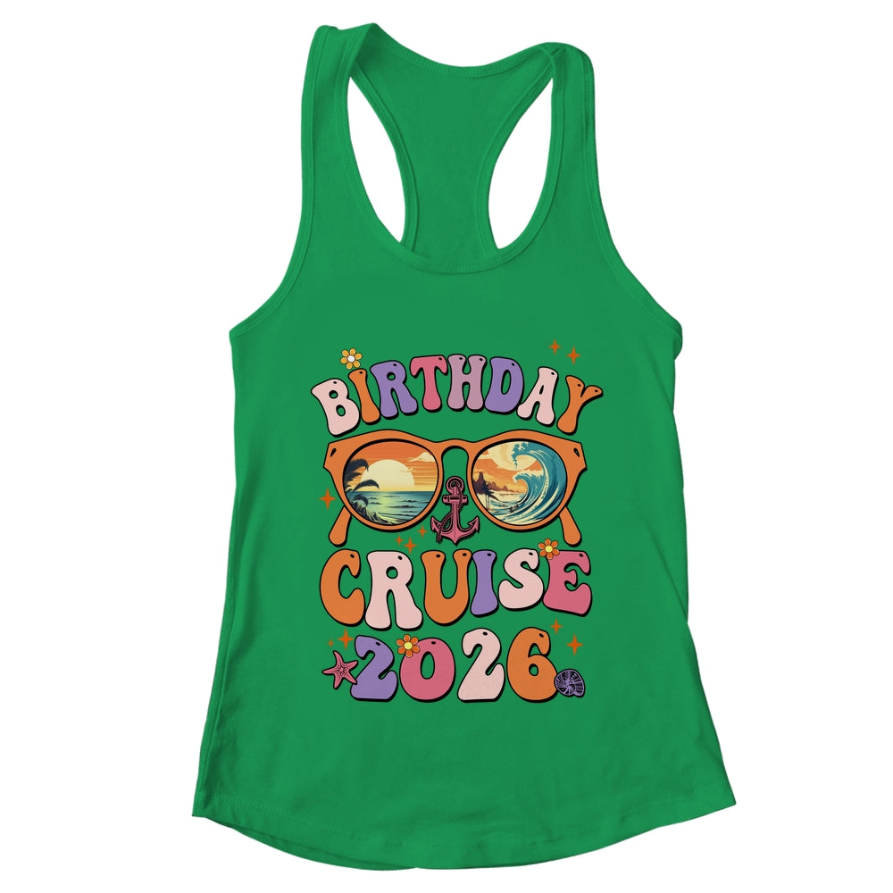 Birthday Cruise Squad Birthday Girls Party 2026 Groovy Shirt & Tank Top | teecentury