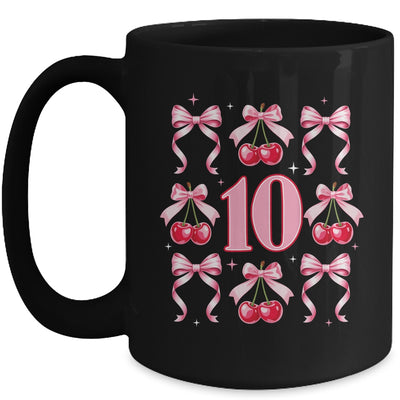 Birthday Girl 10th Birthday Cherry Coquette Bow 10 Years Old Mug | teecentury