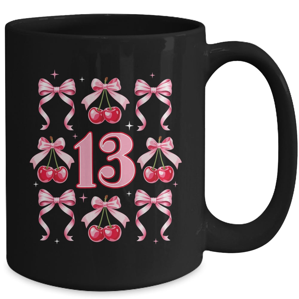 Birthday Girl 13th Birthday Cherry Coquette Bow 13 Years Old Mug | teecentury