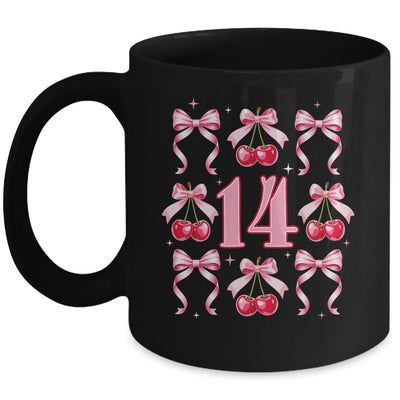 Birthday Girl 14th Birthday Cherry Coquette Bow 14 Years Old Mug | teecentury