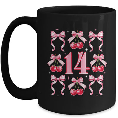 Birthday Girl 14th Birthday Cherry Coquette Bow 14 Years Old Mug | teecentury