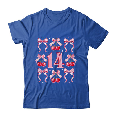 Birthday Girl 14th Birthday Cherry Coquette Bow 14 Years Old Shirt & Hoodie | teecentury