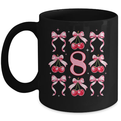 Birthday Girl 8th Birthday Cherry Coquette Bow 8 Years Old Mug | teecentury