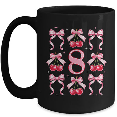 Birthday Girl 8th Birthday Cherry Coquette Bow 8 Years Old Mug | teecentury