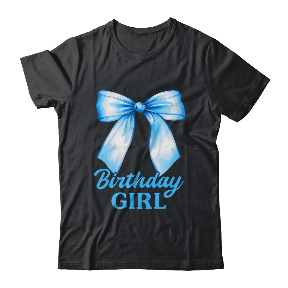 Birthday Girl Blue Coquette Bow Birthday Party Family Shirt & Hoodie | teecentury