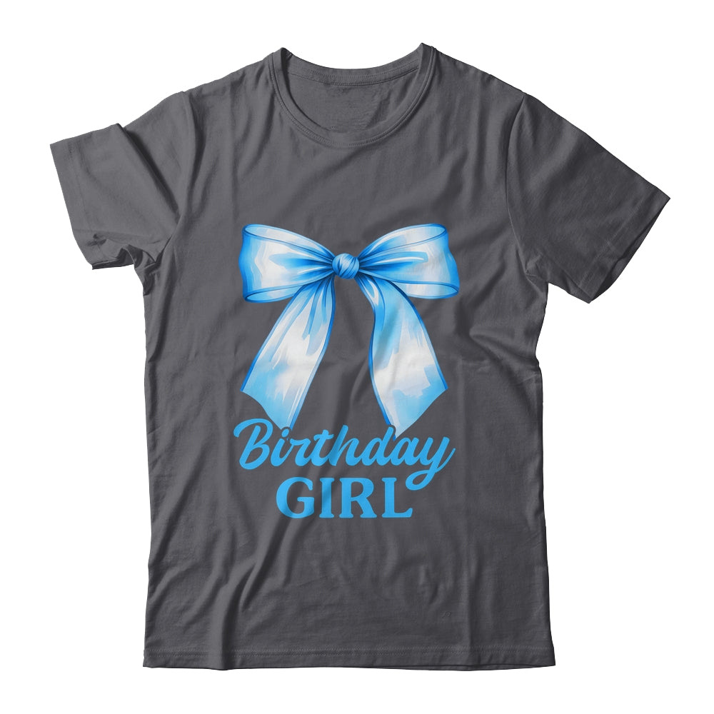 Birthday Girl Blue Coquette Bow Birthday Party Family Shirt & Hoodie | teecentury