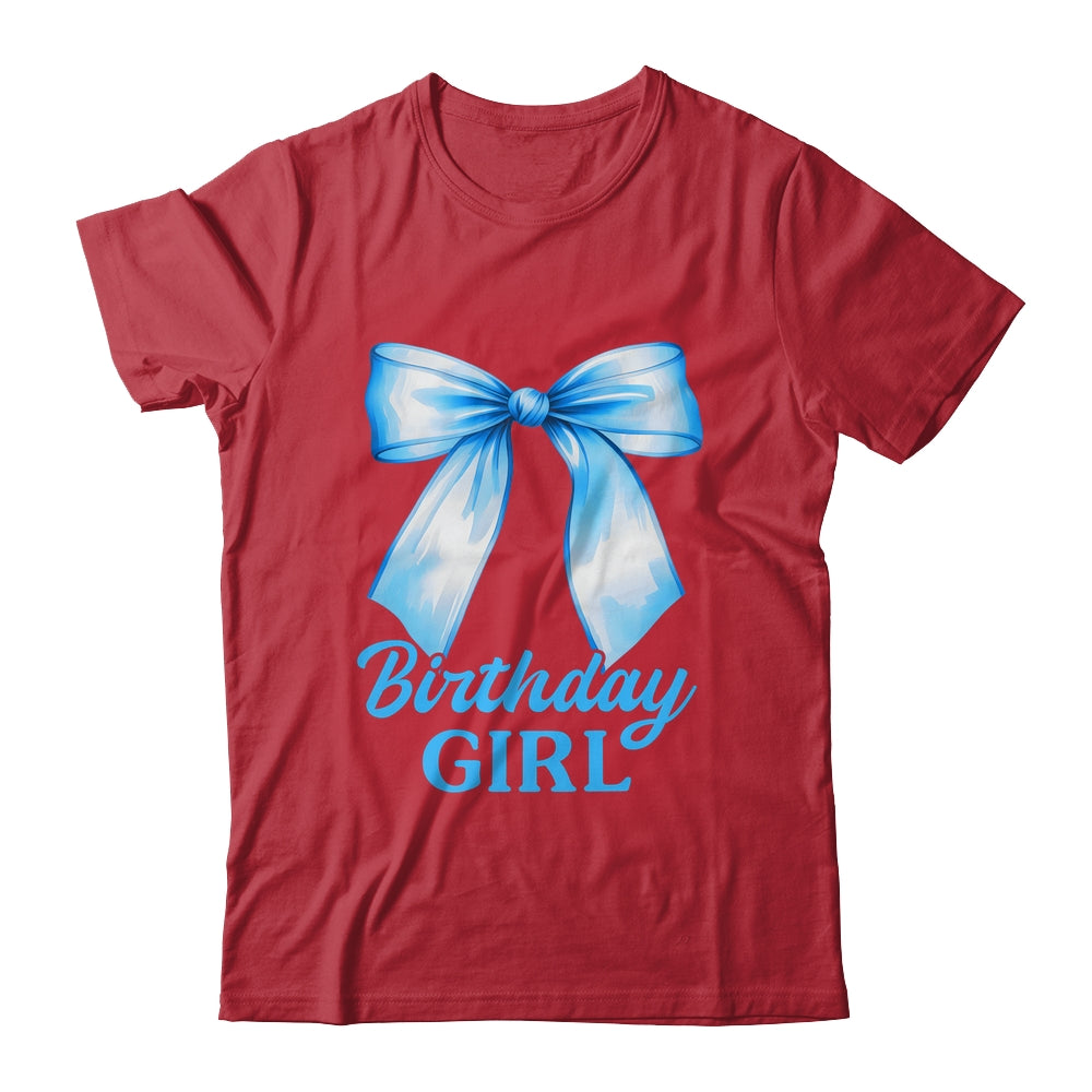 Birthday Girl Blue Coquette Bow Birthday Party Family Shirt & Hoodie | teecentury