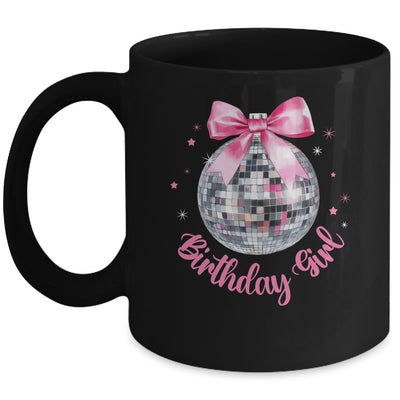 Birthday Girl Coquette Bow Disco Ball Funny Birthday Party Mug | teecentury