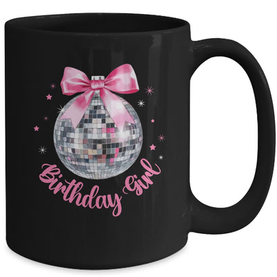 Birthday Girl Coquette Bow Disco Ball Funny Birthday Party Mug | teecentury