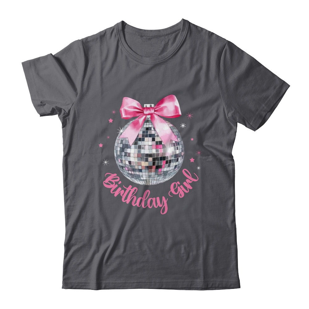 Birthday Girl Coquette Bow Disco Ball Funny Birthday Party Shirt & Tank Top | teecentury