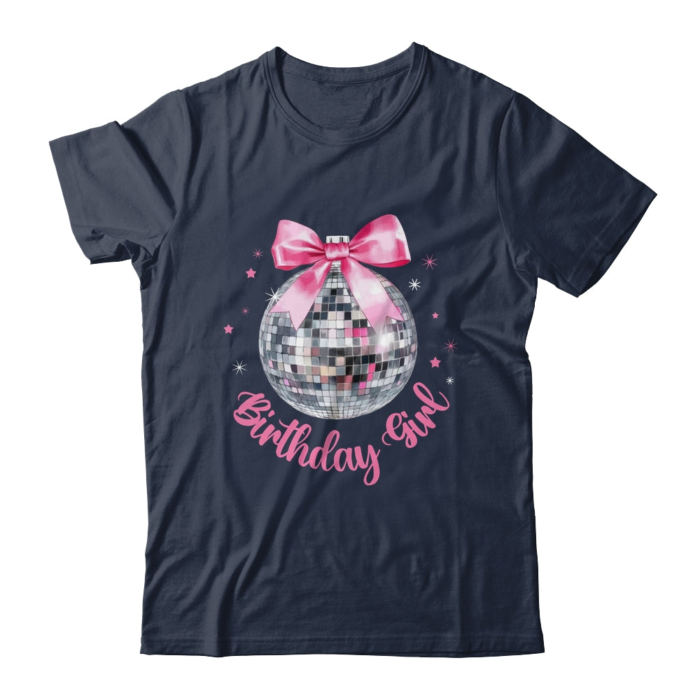 Birthday Girl Coquette Bow Disco Ball Funny Birthday Party Shirt & Tank Top | teecentury