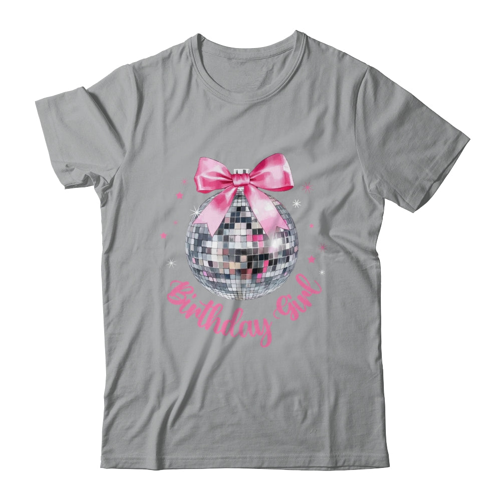 Birthday Girl Coquette Bow Disco Ball Funny Birthday Party Shirt & Tank Top | teecentury