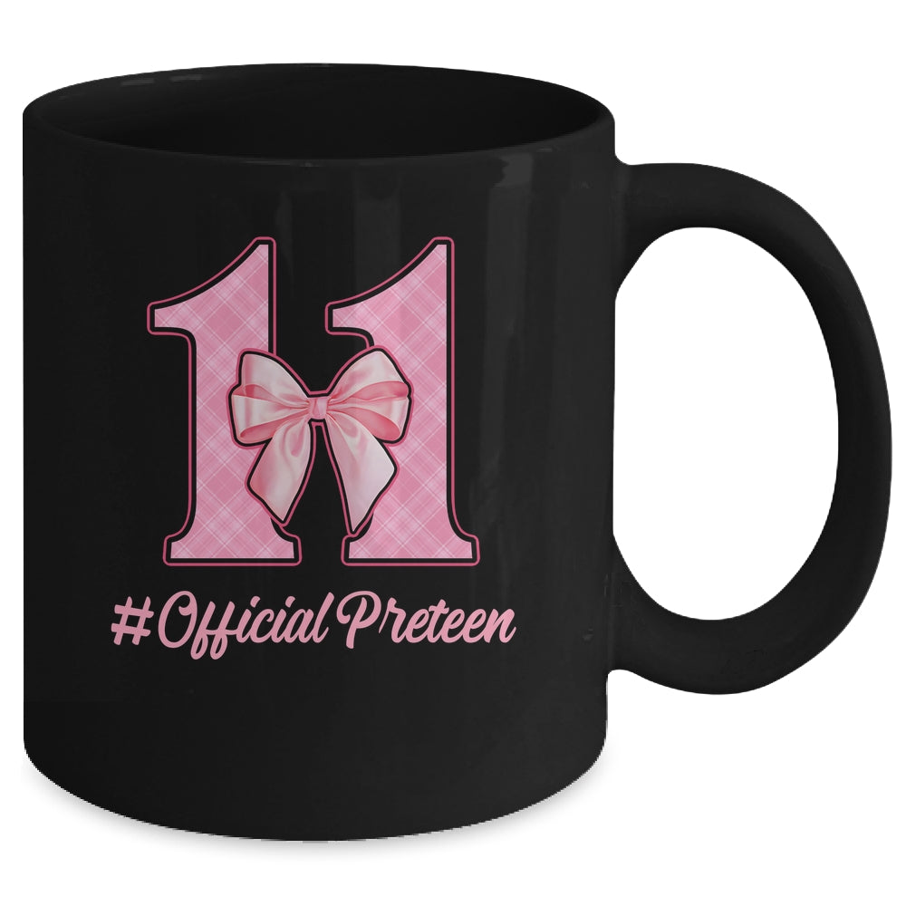 Birthday Girl Pink Coquette Bow 11 Year Old Aesthetic Girly Mug | teecentury