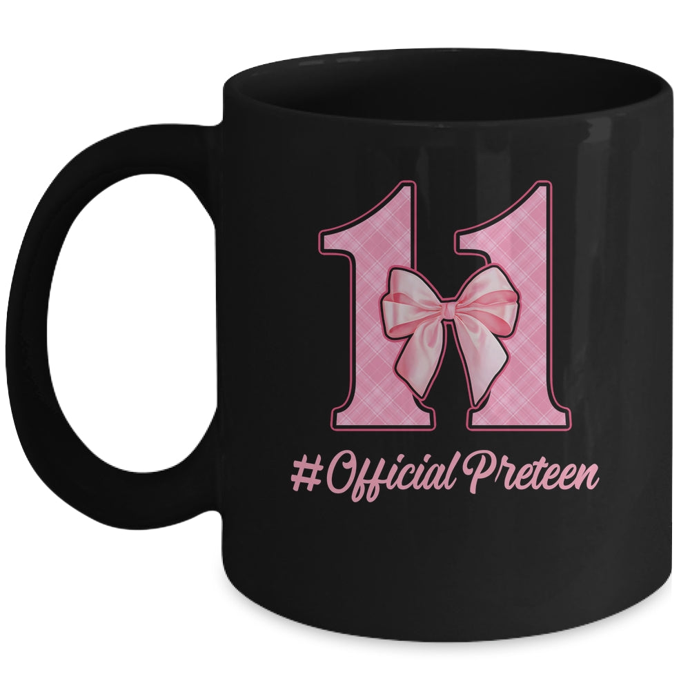 Birthday Girl Pink Coquette Bow 11 Year Old Aesthetic Girly Mug | teecentury