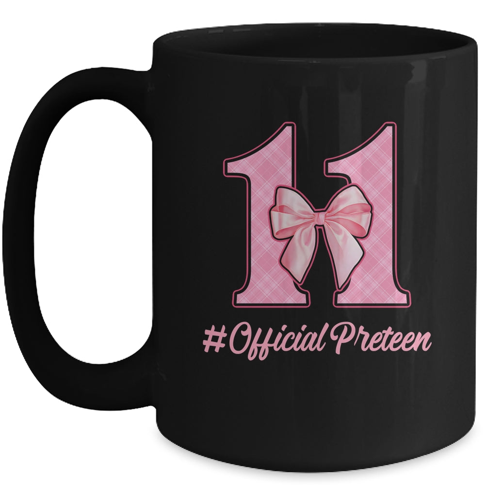 Birthday Girl Pink Coquette Bow 11 Year Old Aesthetic Girly Mug | teecentury