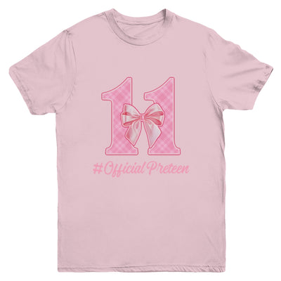 Birthday Girl Pink Coquette Bow 11 Year Old Aesthetic Girly Youth Shirt | teecentury