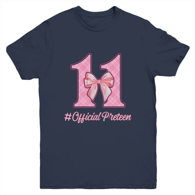 Birthday Girl Pink Coquette Bow 11 Year Old Aesthetic Girly Youth Shirt | teecentury