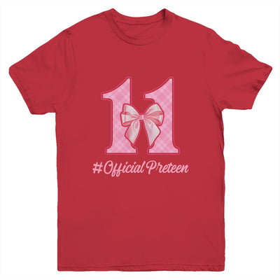 Birthday Girl Pink Coquette Bow 11 Year Old Aesthetic Girly Youth Shirt | teecentury