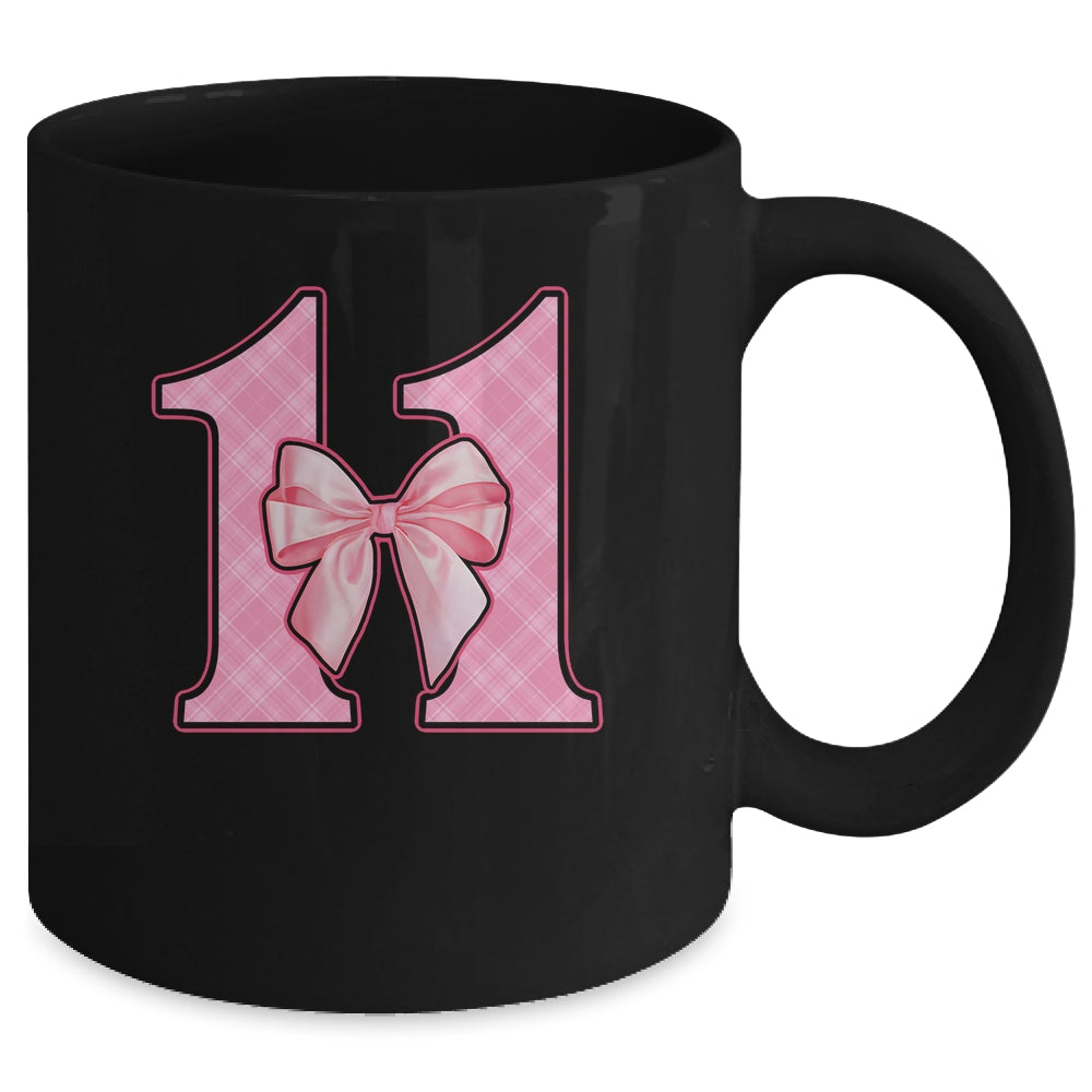 Birthday Girl Pink Coquette Bow 11 Year Old Bday Girl Mug | teecentury