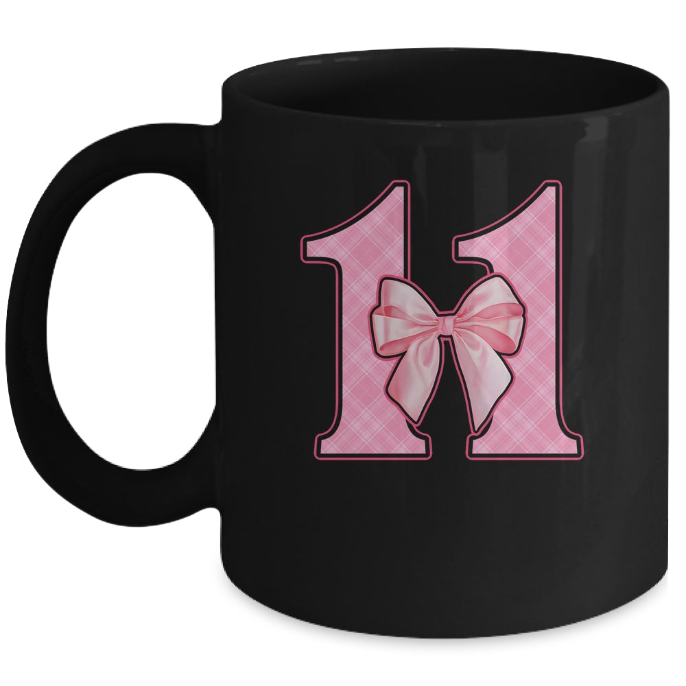 Birthday Girl Pink Coquette Bow 11 Year Old Bday Girl Mug | teecentury