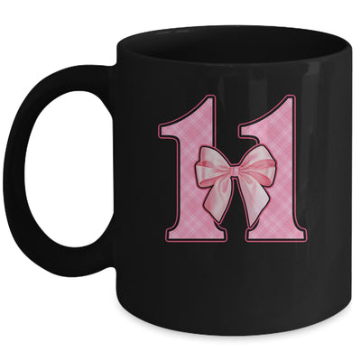 Birthday Girl Pink Coquette Bow 11 Year Old Bday Girl Mug | teecentury