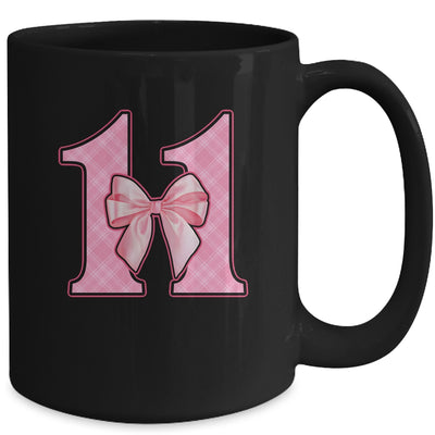 Birthday Girl Pink Coquette Bow 11 Year Old Bday Girl Mug | teecentury