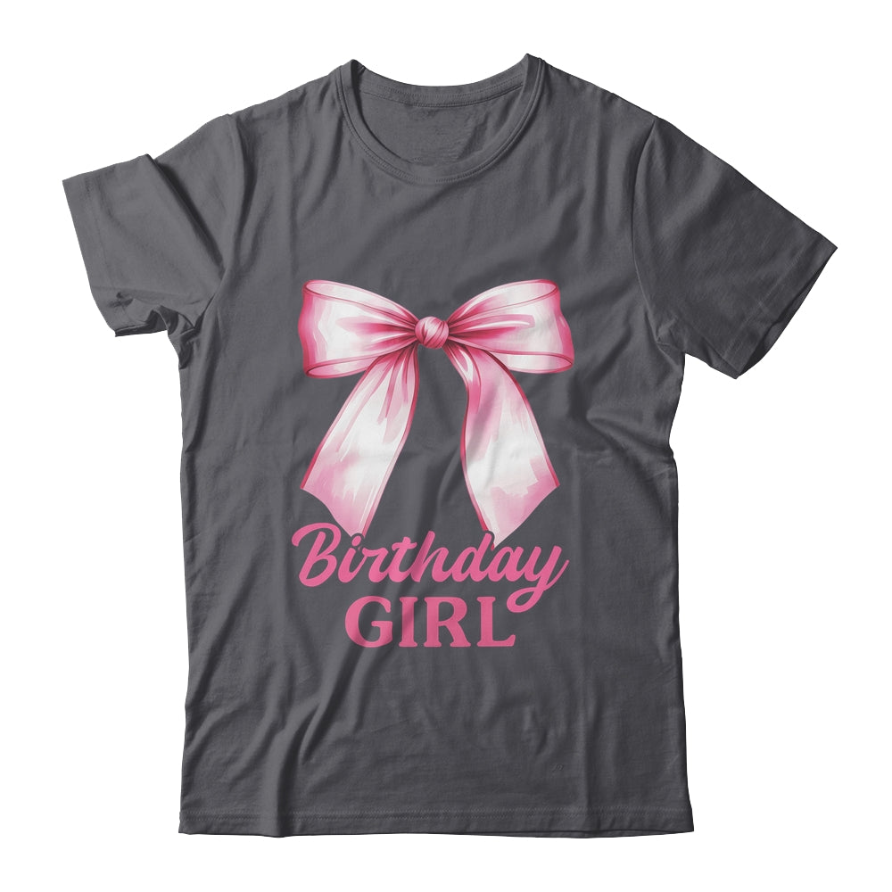 Birthday Girl Pink Coquette Bow Birthday Party Family Shirt & Hoodie | teecentury
