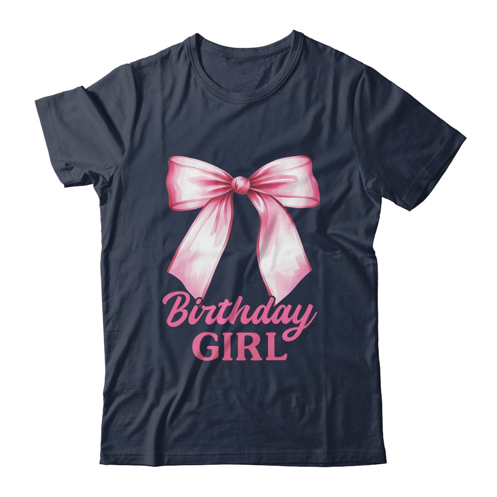 Birthday Girl Pink Coquette Bow Birthday Party Family Shirt & Hoodie | teecentury