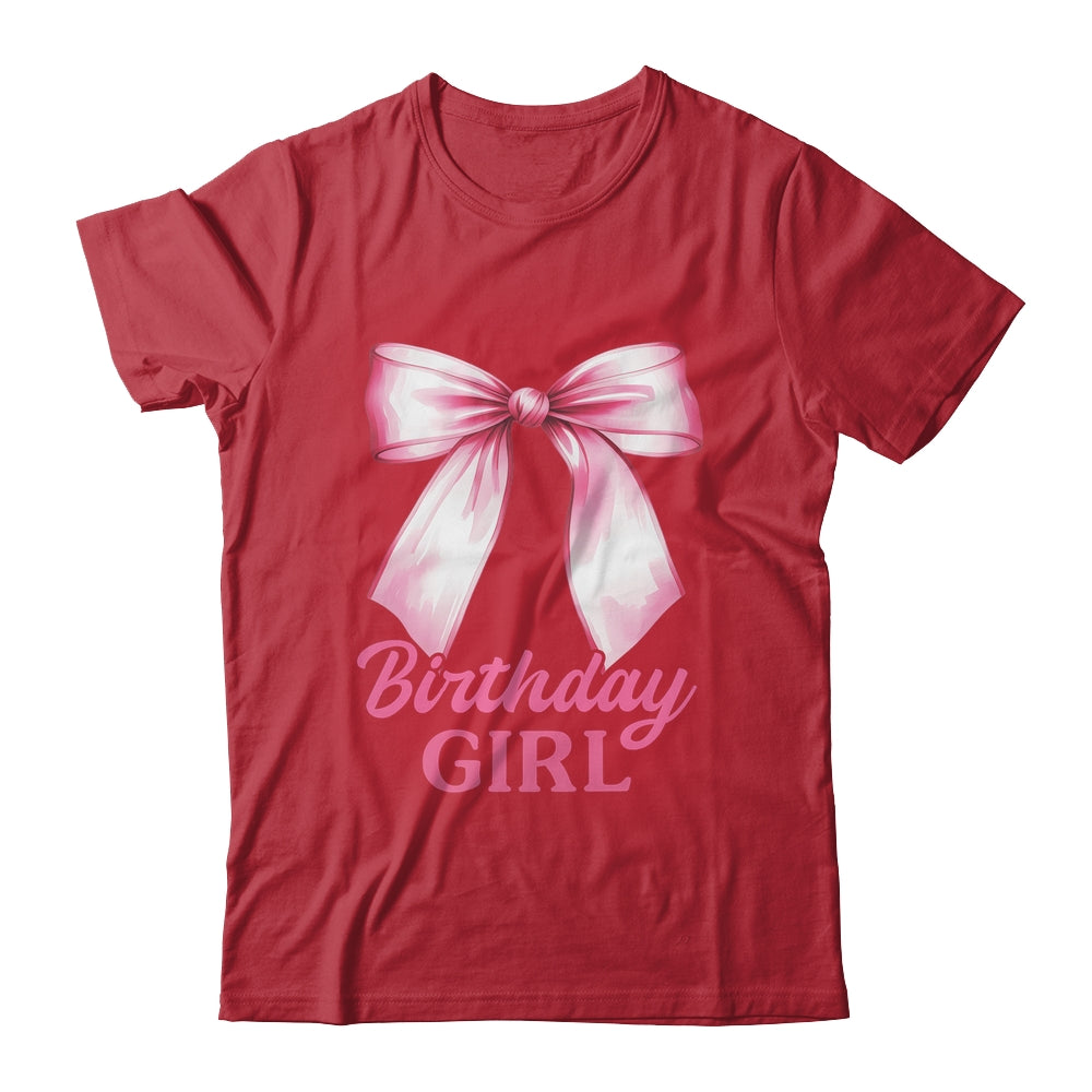 Birthday Girl Pink Coquette Bow Birthday Party Family Shirt & Hoodie | teecentury