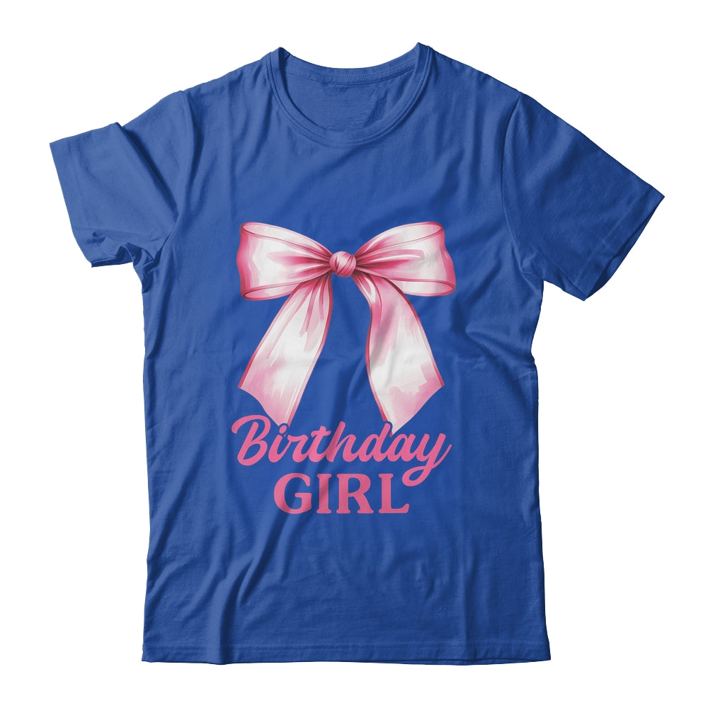 Birthday Girl Pink Coquette Bow Birthday Party Family Shirt & Hoodie | teecentury