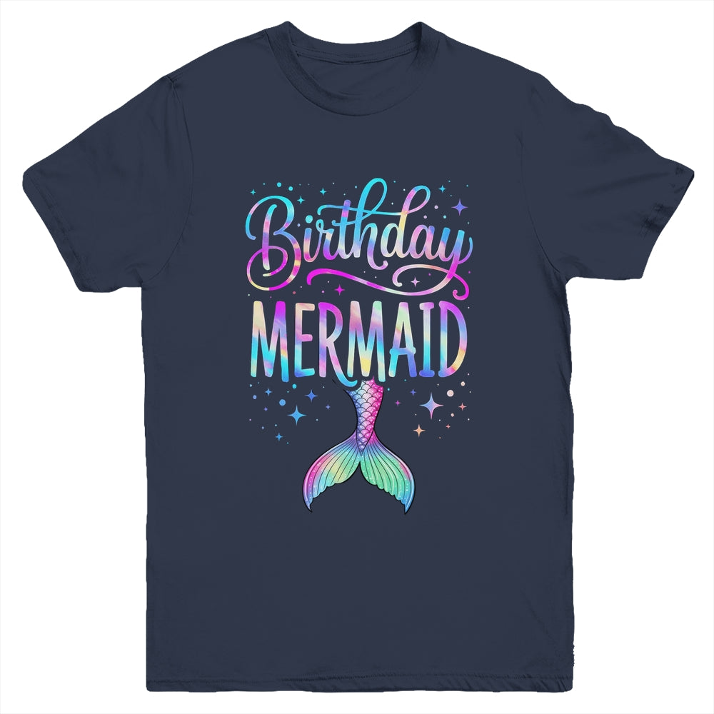 Birthday Mermaid Party Girl Mermaid Birthday Kids Party Youth Shirt | teecentury