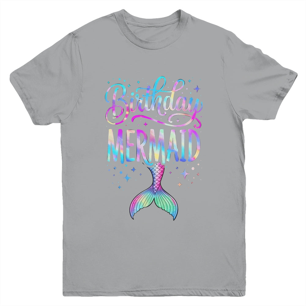 Birthday Mermaid Party Girl Mermaid Birthday Kids Party Youth Shirt | teecentury