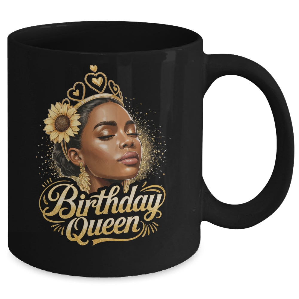 Birthday Queen African American Black Woman Afro Black Women Mug | teecentury
