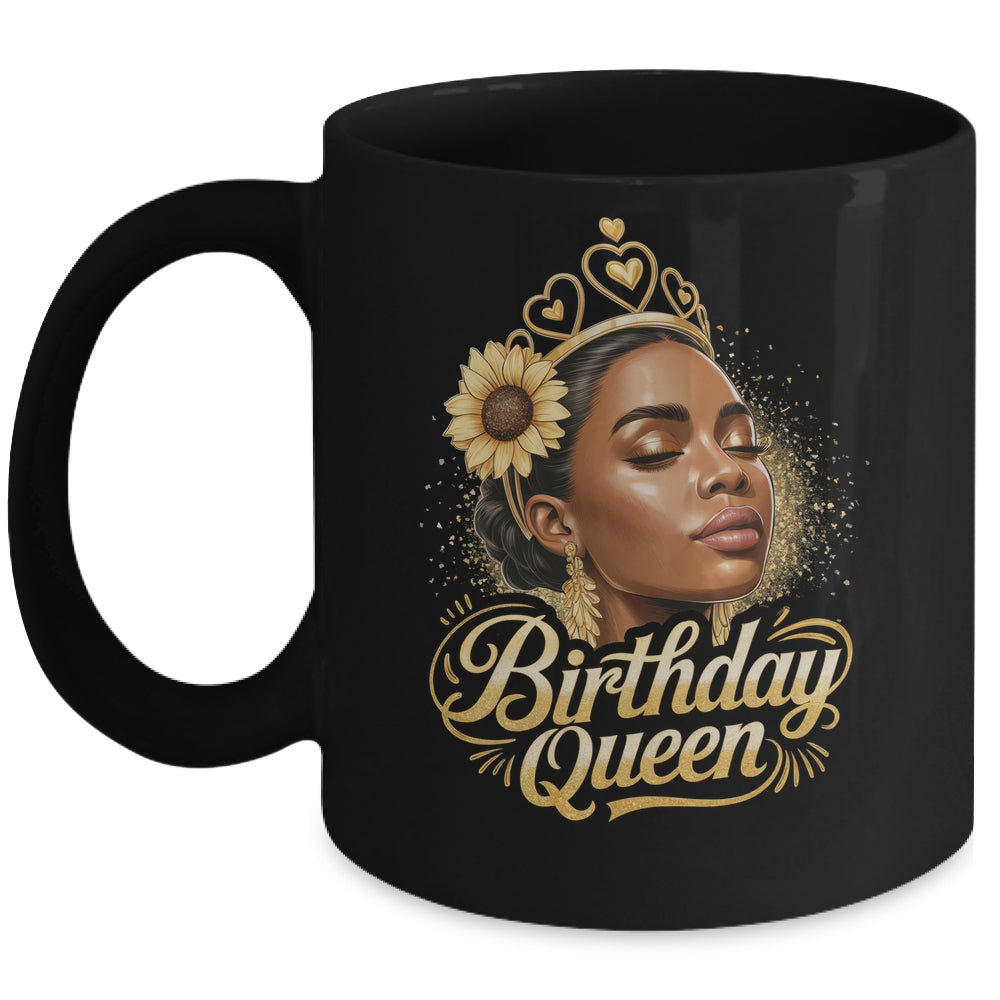 Birthday Queen African American Black Woman Afro Black Women Mug | teecentury