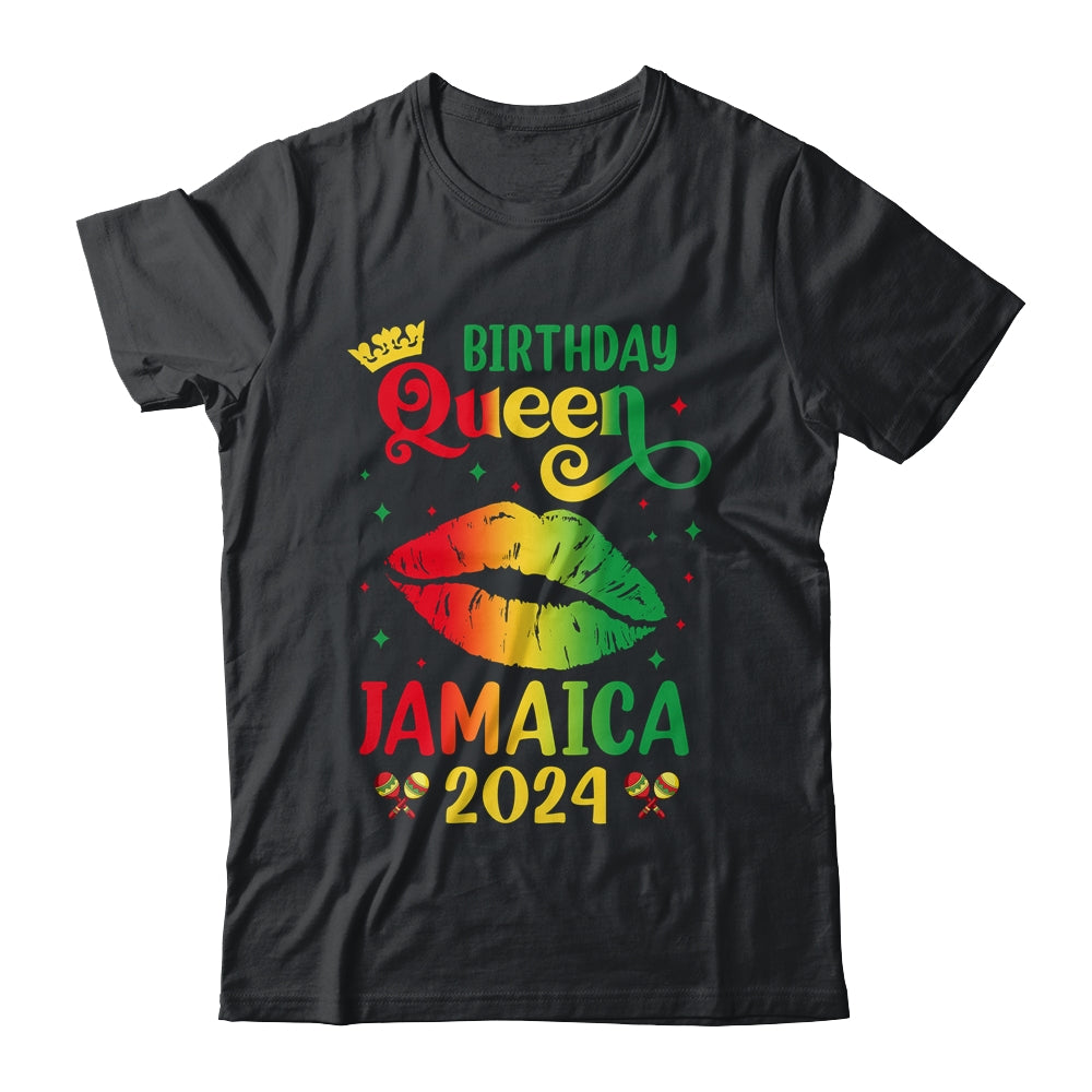 Birthday Queen Jamaica 2024 Girls Trip Party Jamaican Lips Shirt & Tank Top | teecentury