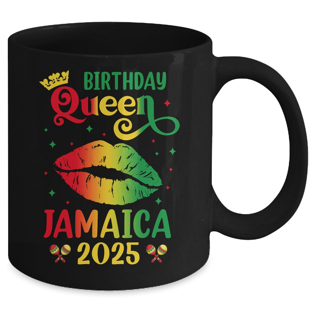 Birthday Queen Jamaica 2025 Girls Trip Party Jamaican Lips Mug | teecentury