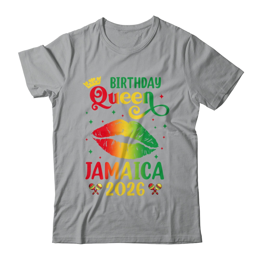 Birthday Queen Jamaica 2026 Girls Trip Party Jamaican Lips Shirt & Tank Top | teecentury